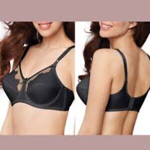 Bali  NWT Flower Underwire Bra Black Size 34C